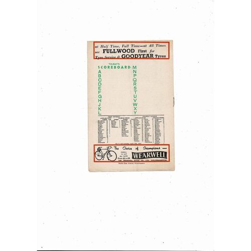 1955/56 Wolves v Tottenham Hotspur Football Programme