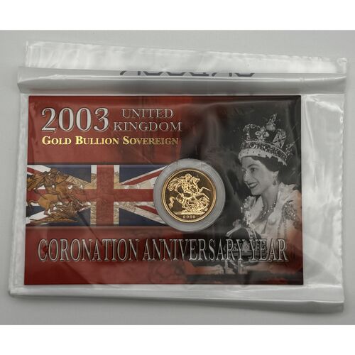 Mint sealed 2003 full gold sovereign