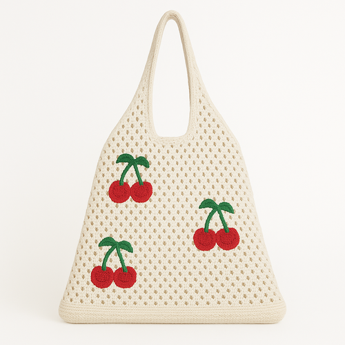 Cherry Knit Crossbody Bag