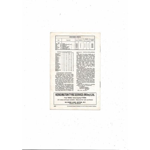 1970/71 Brentford v Peterborough United Football Programme