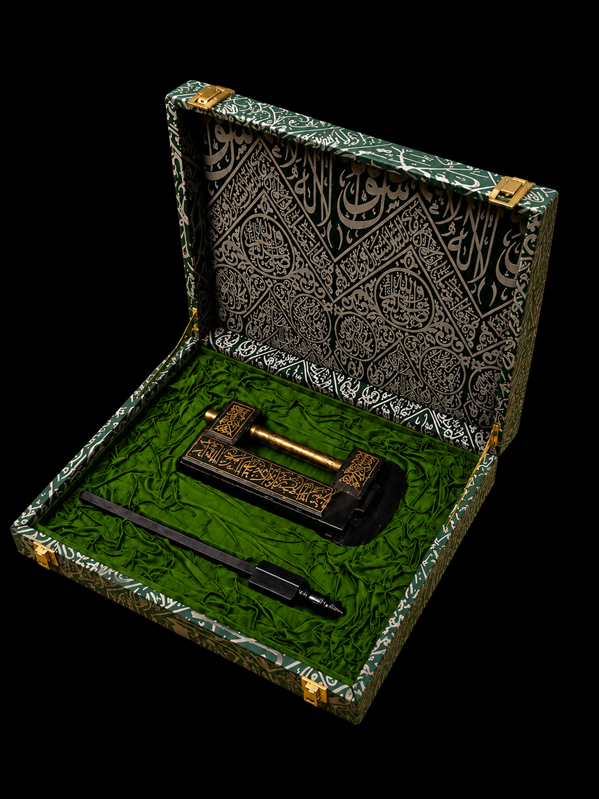 Chamber Key | Kiswah Collection | Kaaba Kiswah panels London | Islamic heritage displays Birmingham | Faith-inspired gifts Manchester