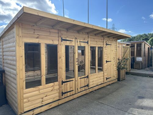 #SHP004 16x10 Pent Combi Loglap Summer House