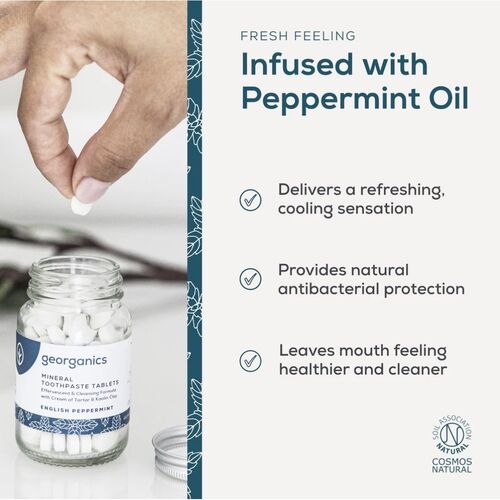 Georganics English Peppermint Toothpaste Tablets x 120