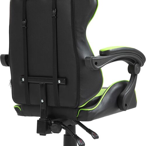 mcc direct Swivel Faux Leather Office Chair Racing Sports Gaming Tilt Computer Desk Chair with Headrest & Lumbar Cushion A