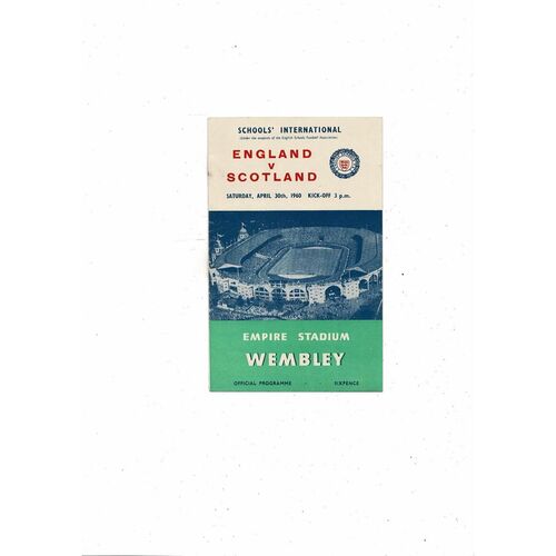 1960 England v Scotland Schools International Football Programme