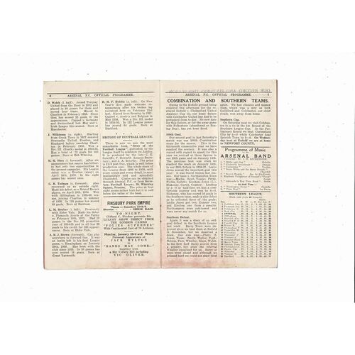 1938/39 Arsenal v Charlton Athletic Football Programme