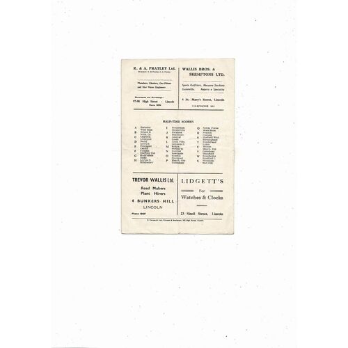1957/58 Lincoln City v Grimsby Town Football Programme