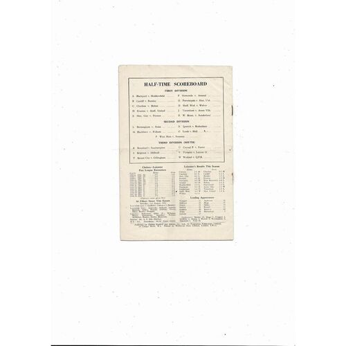 1954/55 Chelsea v Leicester City Championship Season Football Programme