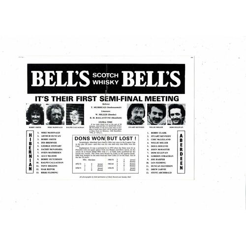 1978/79 Hibernian v Aberdeen Scottish League Cup Semi Final Football Programme