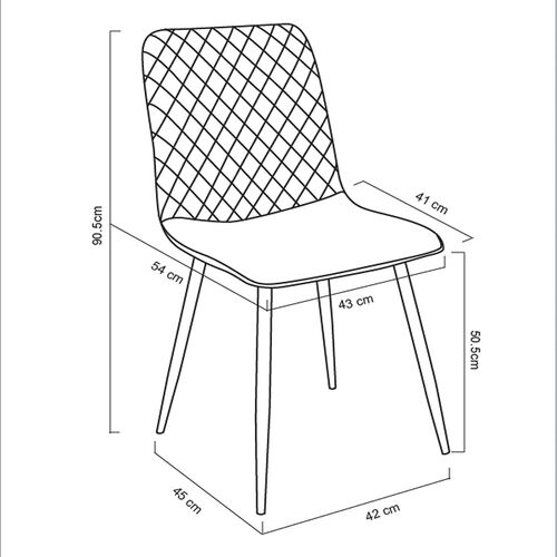 mcc direct Designer Velvet Fabric Dining Chairs Metal Legs Lexi Chairs(Set of 2/Set of 4)