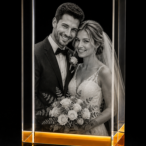 Wedding 3D Crystal Gifts | 3d Crystal Shop | 3d crystal glass engraving | Personalised 3d engraving  | 3d crystal photo