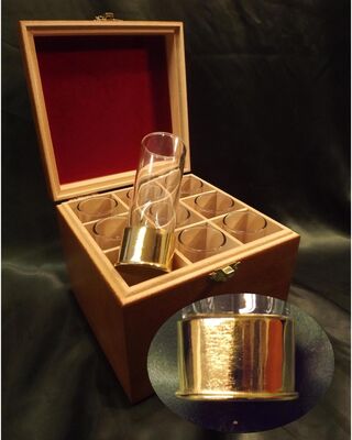 Gold Plated Based Shot Glasses/ Peg numbers