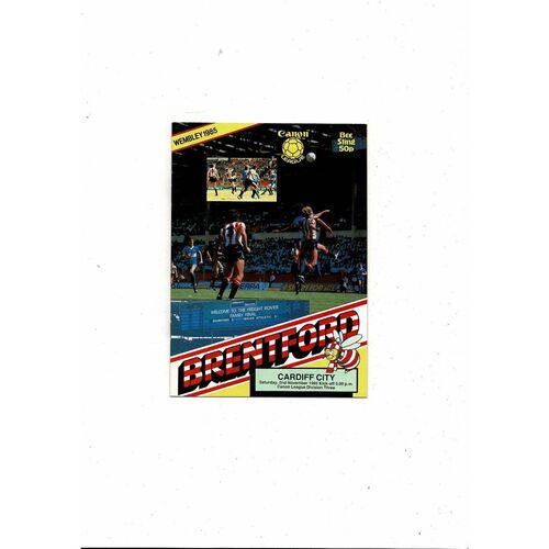 1985/86 Brentford v Cardiff City Football Programme