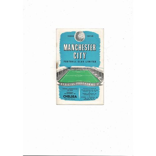 1957/58 Manchester City v Chelsea Football Programme