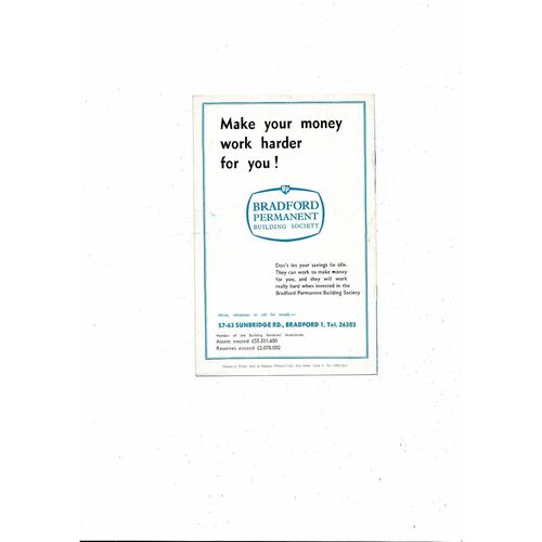 1966/67 Bradford Park Avenue v Southend United Football Programme