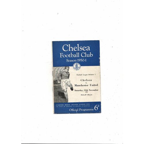 1950/51 Chelsea v Manchester United Football Programme