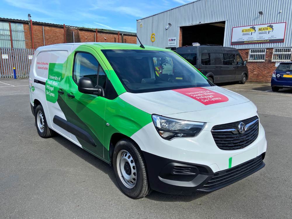 University of South Wales van wrap and graphics on Vauxhall Combo.