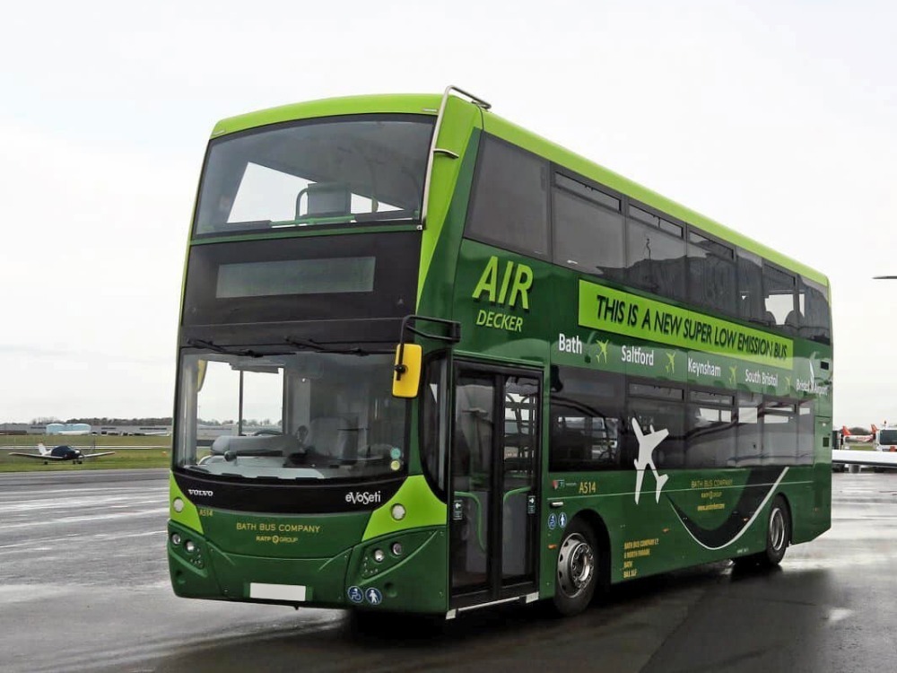 Bath Bus Company branded vehicle wrap and graphics on Volvo EvoSeti Air Decker.