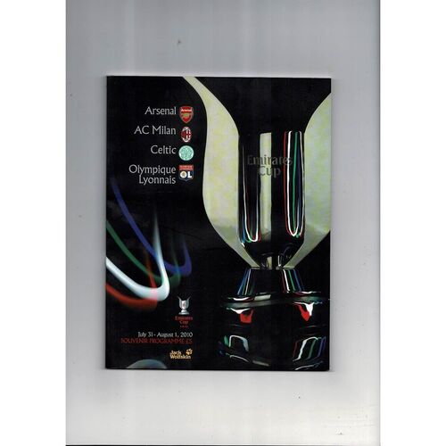 Emirates Cup Football Programme Arsenal AC Milan Celtic Olympique Lyon 2010