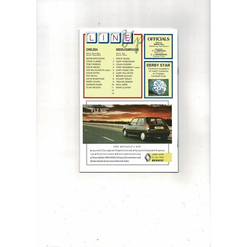 1988 Chelsea v Middlesbrough Play Off Football Programme + Match Ticket