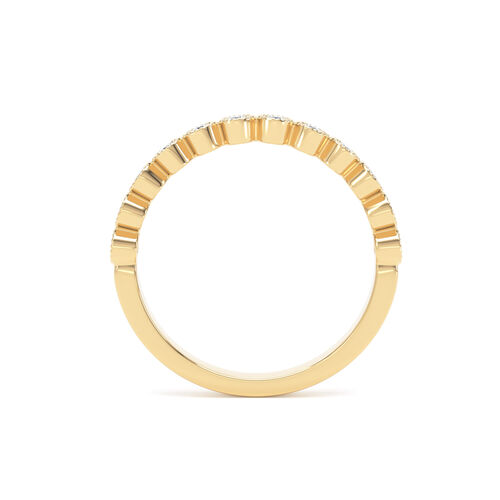 Mille-grain rubover diamond ring