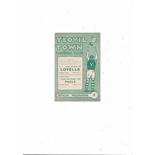 1957/58 Yeovil Town v Lovells Southern League Football Programme