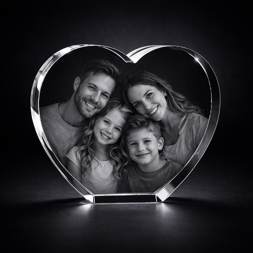 The Beautiful 3D Tiree 10x10x3cm Pure Crystal Heart