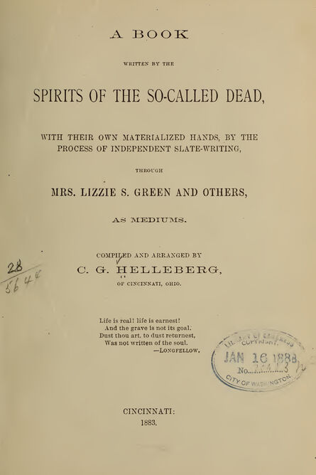 1883 | A Book Written by the Spirits of the Dead