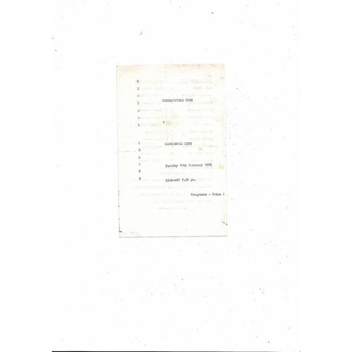 Huddersfield Town v Manchester City Central League Football Programme 1975/76