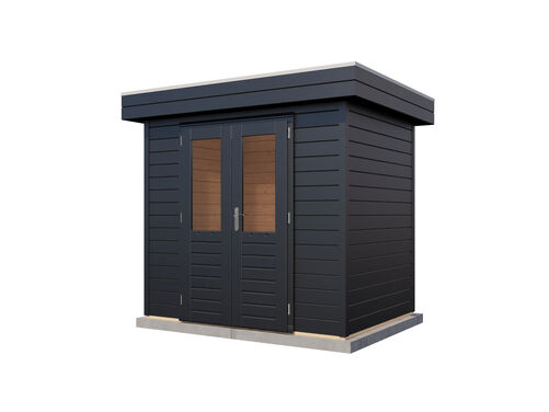 2.4mtr x 1.8mtr 28mm walled Flat Roof Cabin