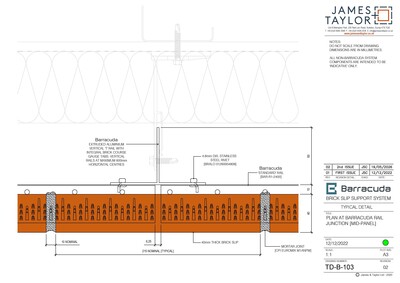 System Drawings | jamesandtaylor limited | Terracotta Tile Facade | Facing Brick System | Facade Metal