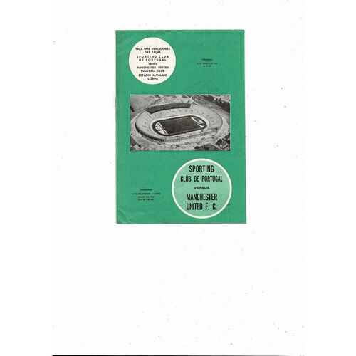 Sporting Club v Manchester United European Cup Winners Cup Football Programme 1963/64