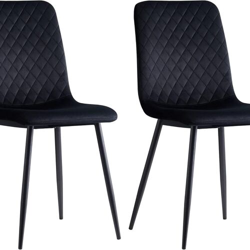 mcc direct Designer Velvet Fabric Dining Chairs Metal Legs Lexi Chairs(Set of 2/Set of 4)