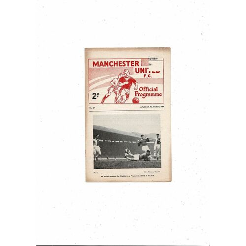 Manchester United v Sheffield United Central League Football Programme 1963/64