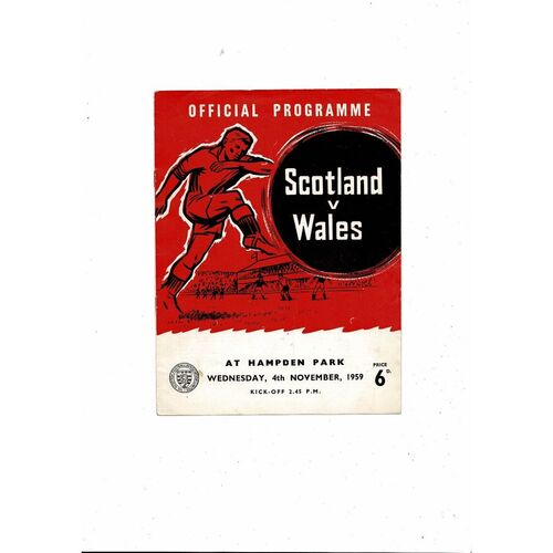 1959 Scotland v Wales Football Programme