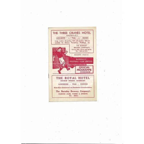 1960/61 Barnsley v Queens Park Rangers Football Programme