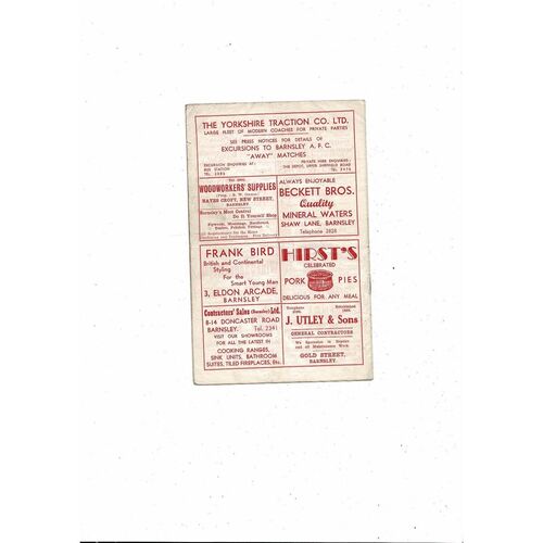1960/61 Barnsley v Halifax Town Football Programme