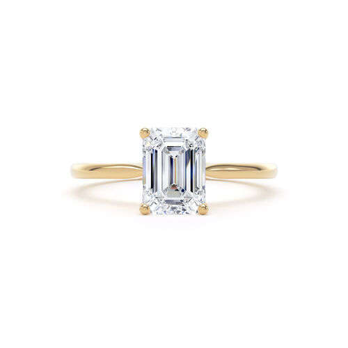 Emerald cut classic diamond solitaire
