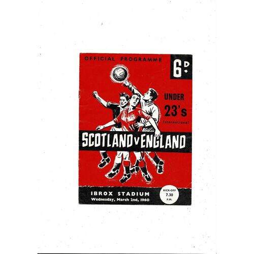 1960 Scotland v England U23 International Football Programme @ Ibrox
