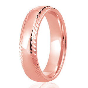 Highly polished band with bright, diamond cut edge