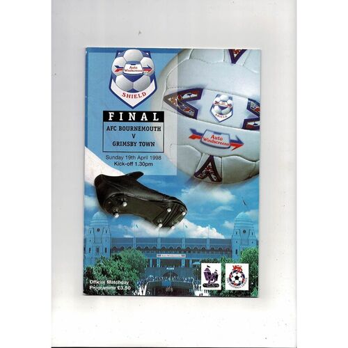 1998 Bournemouth v Grimsby Town AWS Final Football Programme