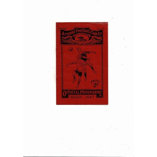 1936/37 Arsenal v Manchester United FA Cup Football Programme
