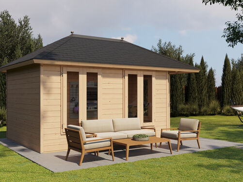 4.8mtr x 3.0mtr 44mm walled Pyramid Roof Cabin Copy