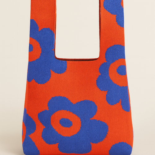 Retro Bloom Knit Bag