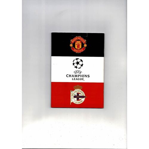 Manchester United v Deportivo Champions League Football Programme 2001/02 Oct.