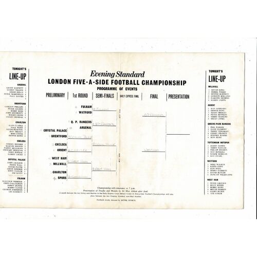 1971 London Five a side Football Programme