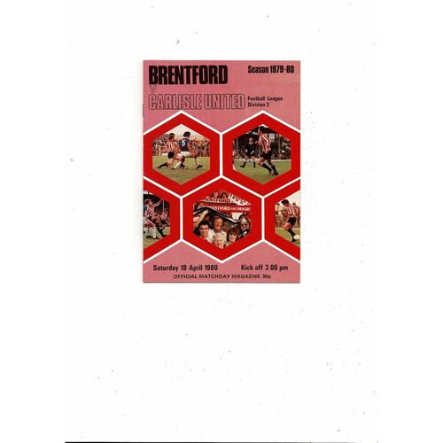 1979/80 Brentford v Carlisle United Football Programme