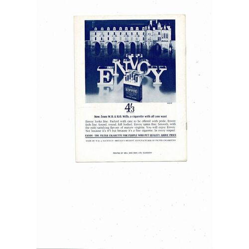 1965 Scotland v Wales Football Programme