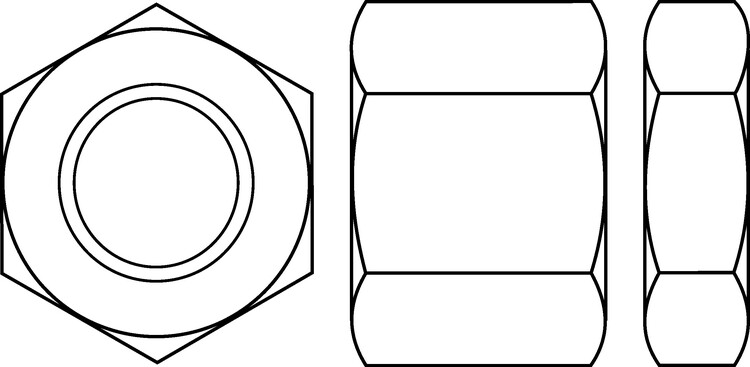 Double chamfered (or DC) style Full and Lock Nuts