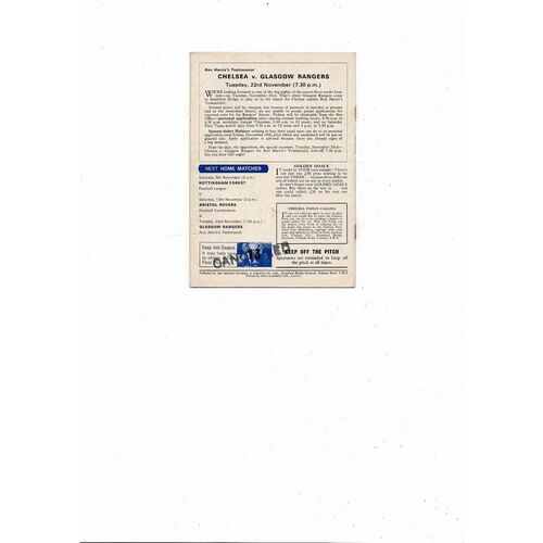 Chelsea v Atvidaberg European Cup Winners Cup Football Programme 1971/72
